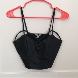 FAUX LEATHER CROP TOP
